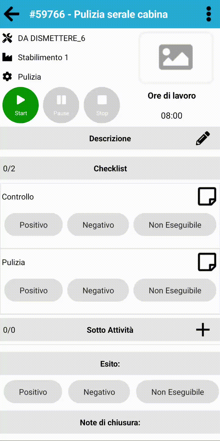 Attività – Generazione report e bozze in chiusura