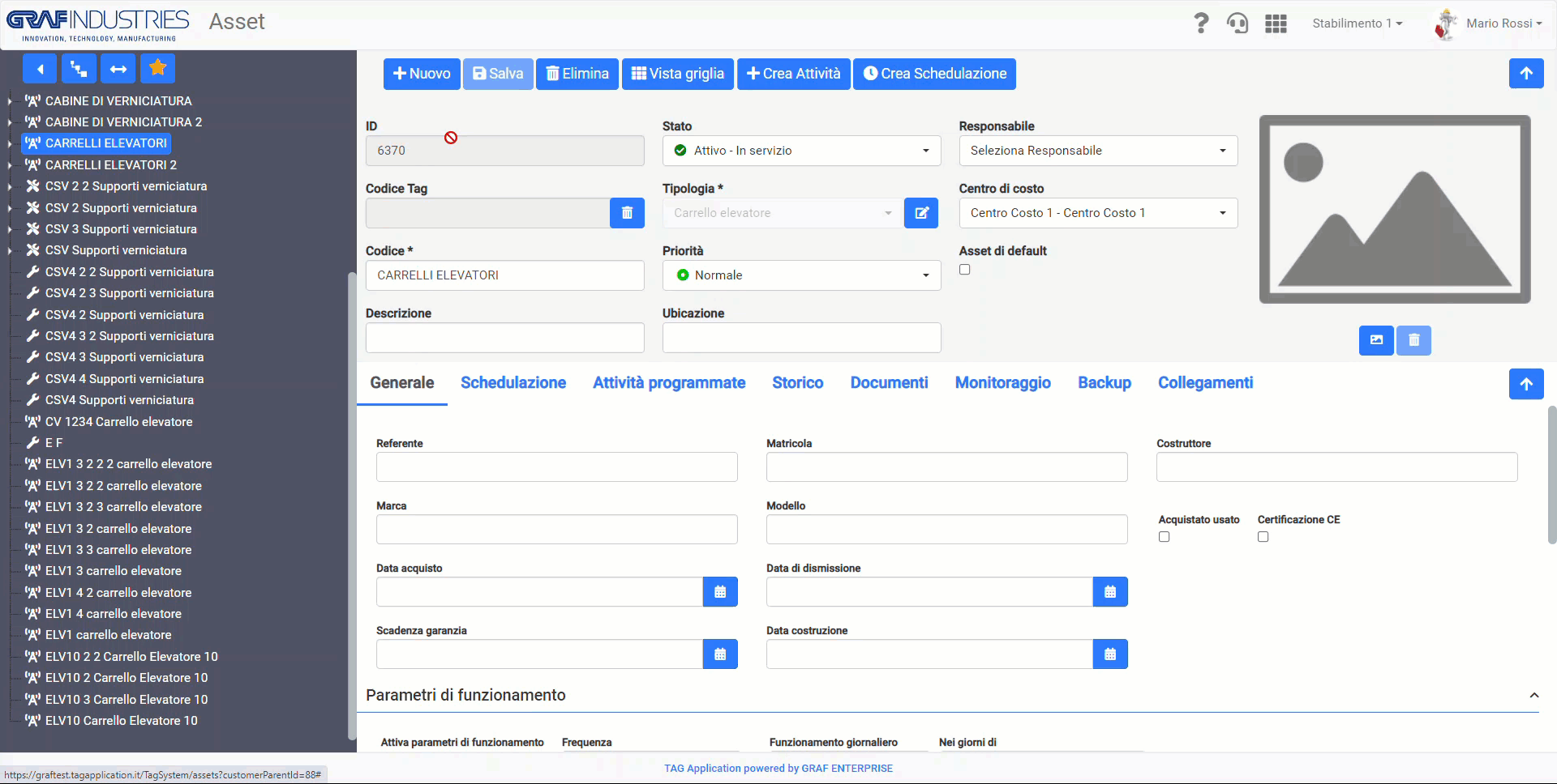Codici per le tipologie asset