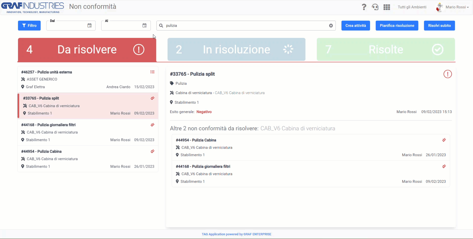 Non Conformità - Novità