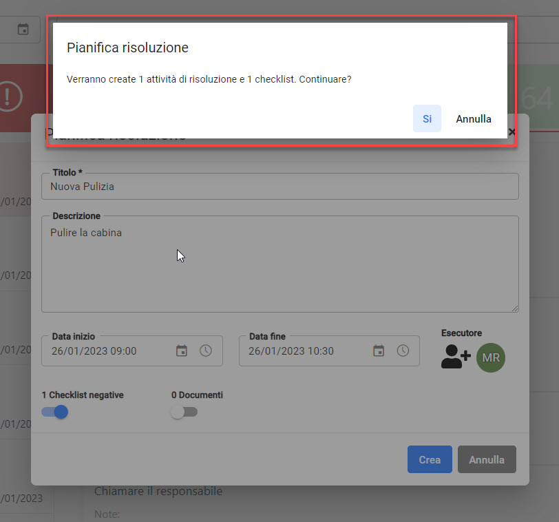 Non conformità - nuove funzionalità