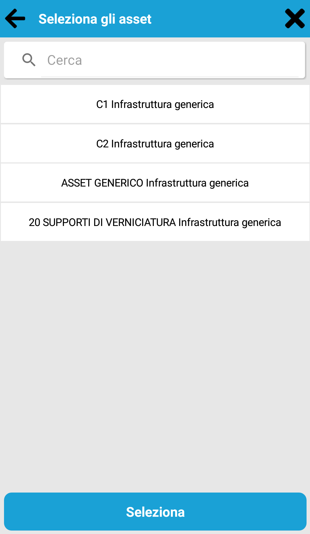Multiselezioni - Nuovo pulsante “Seleziona” su APP