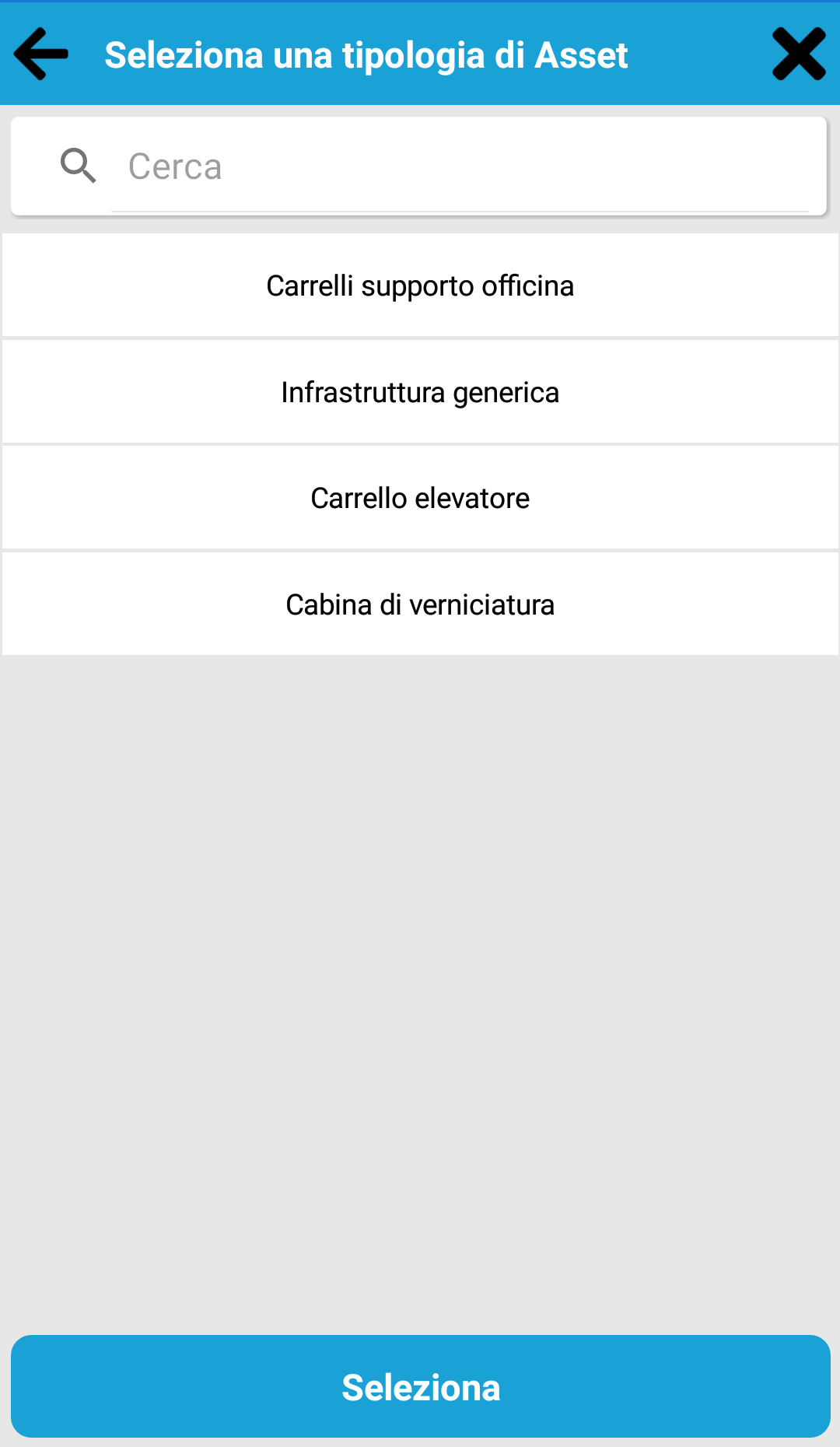 Multiselezioni - Nuovo pulsante “Seleziona” su APP