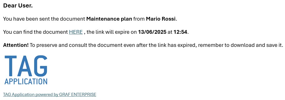 Notifica condivisione del documento