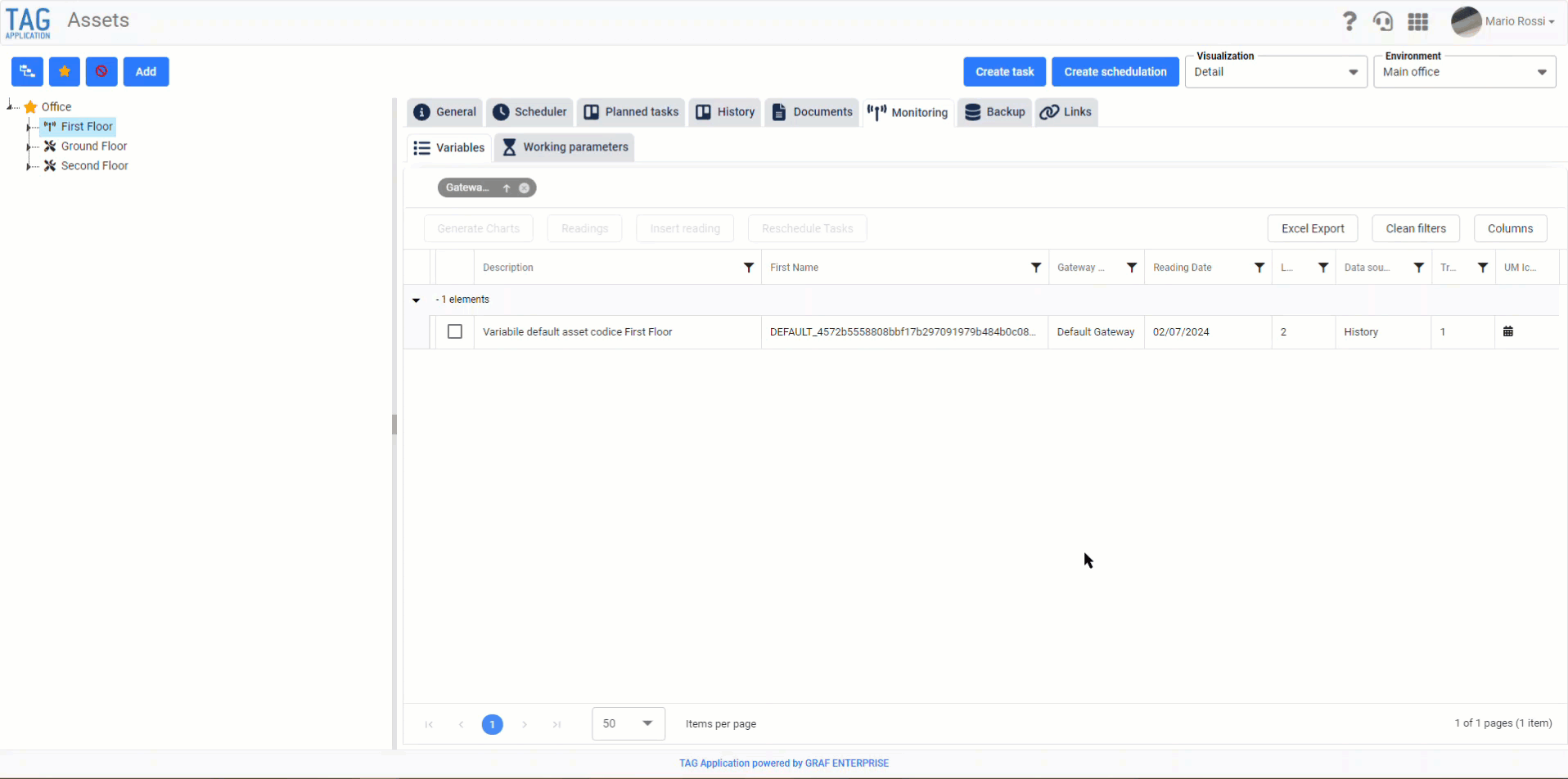 Asset – Visualizzazione e ordinamento delle colonne persistito