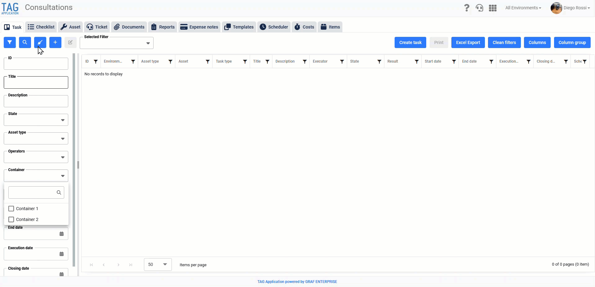 Consultazioni – Nuovo filtro “Contenitore”