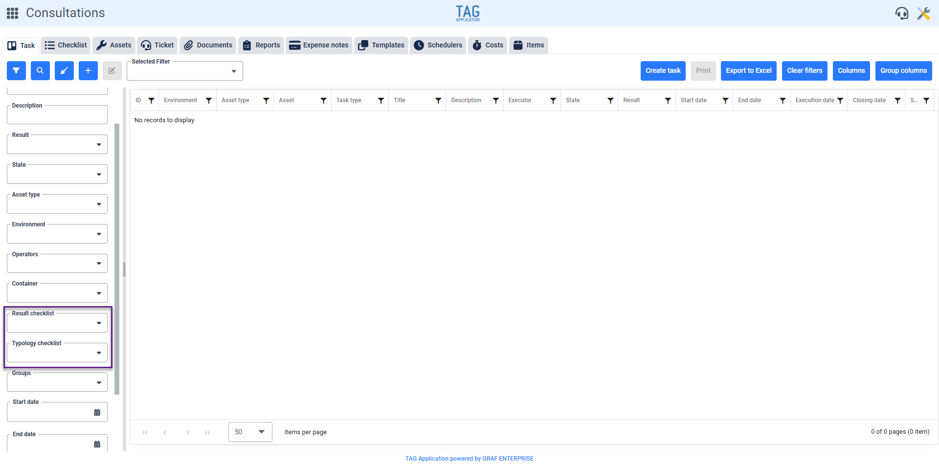 Impostazioni – Modifica ordinamento gruppi dati personalizzati