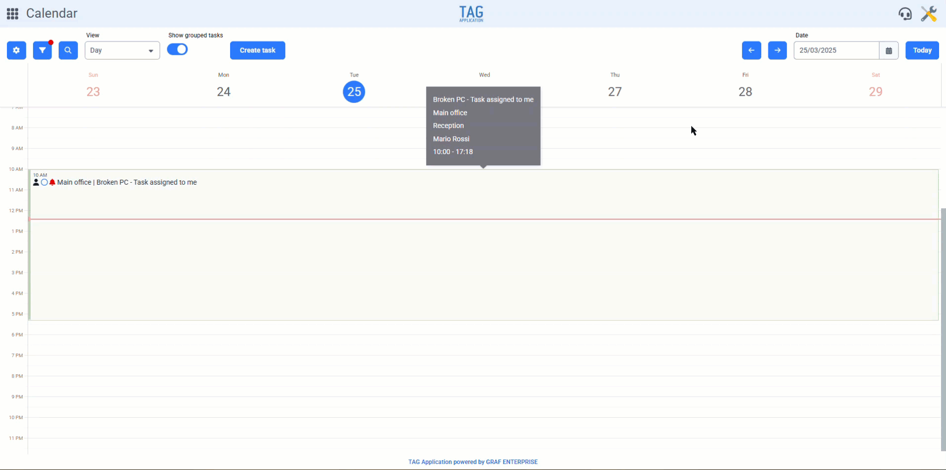 Items – New section in tasks