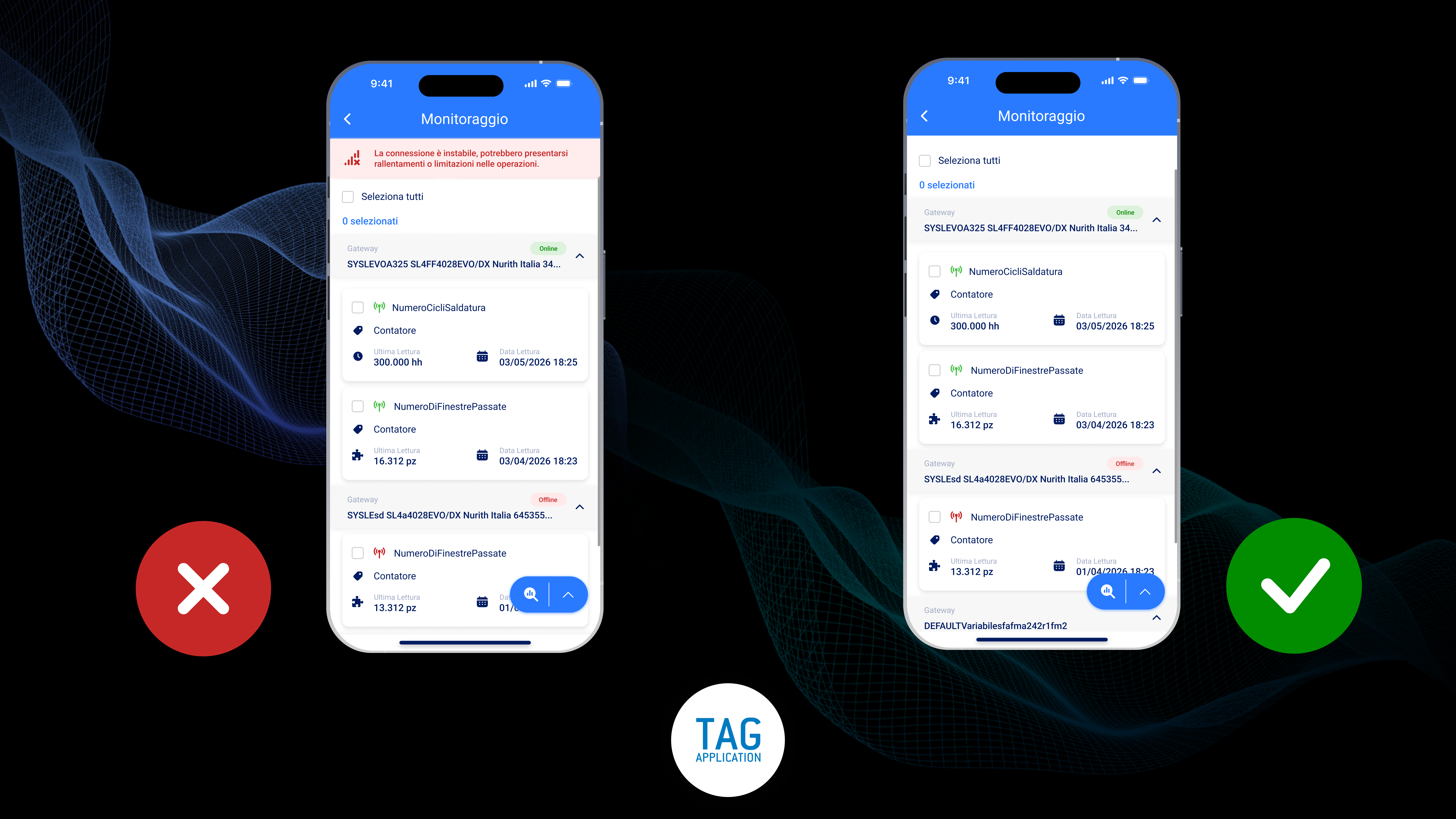 Connessione e modalità offline