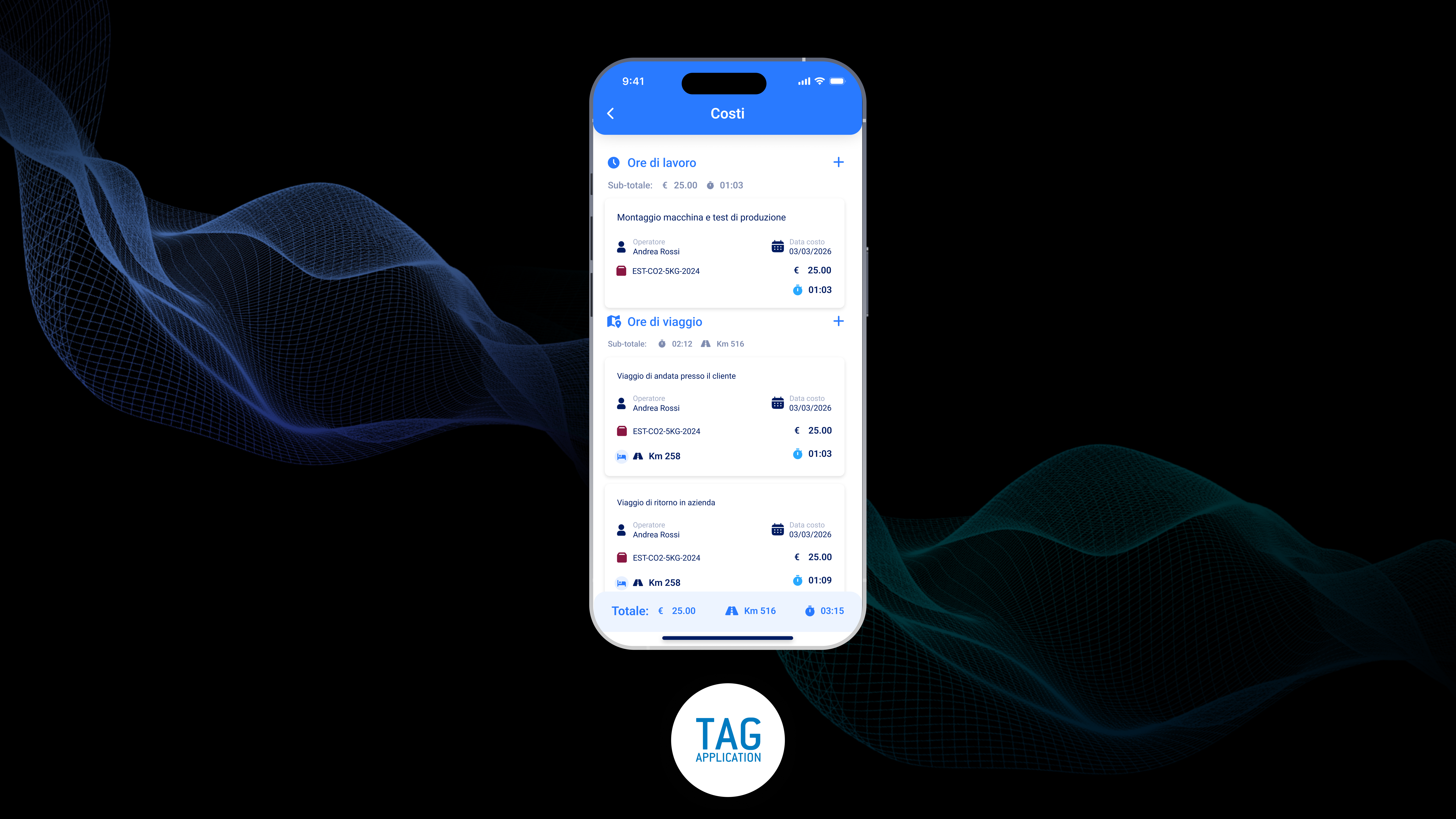 Costi App - Sezione riorganizzata